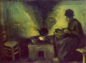 Ван Гог. Крестьянка у очага. 1885