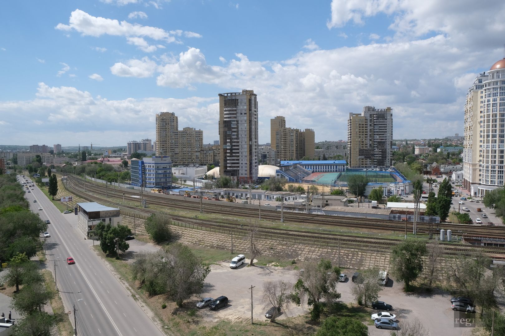Вид на Волгоград со смотровой площадки здания первой пожарной части Царицына