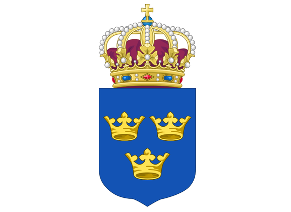 Три короны, национальный символ Швеции. Малый герб