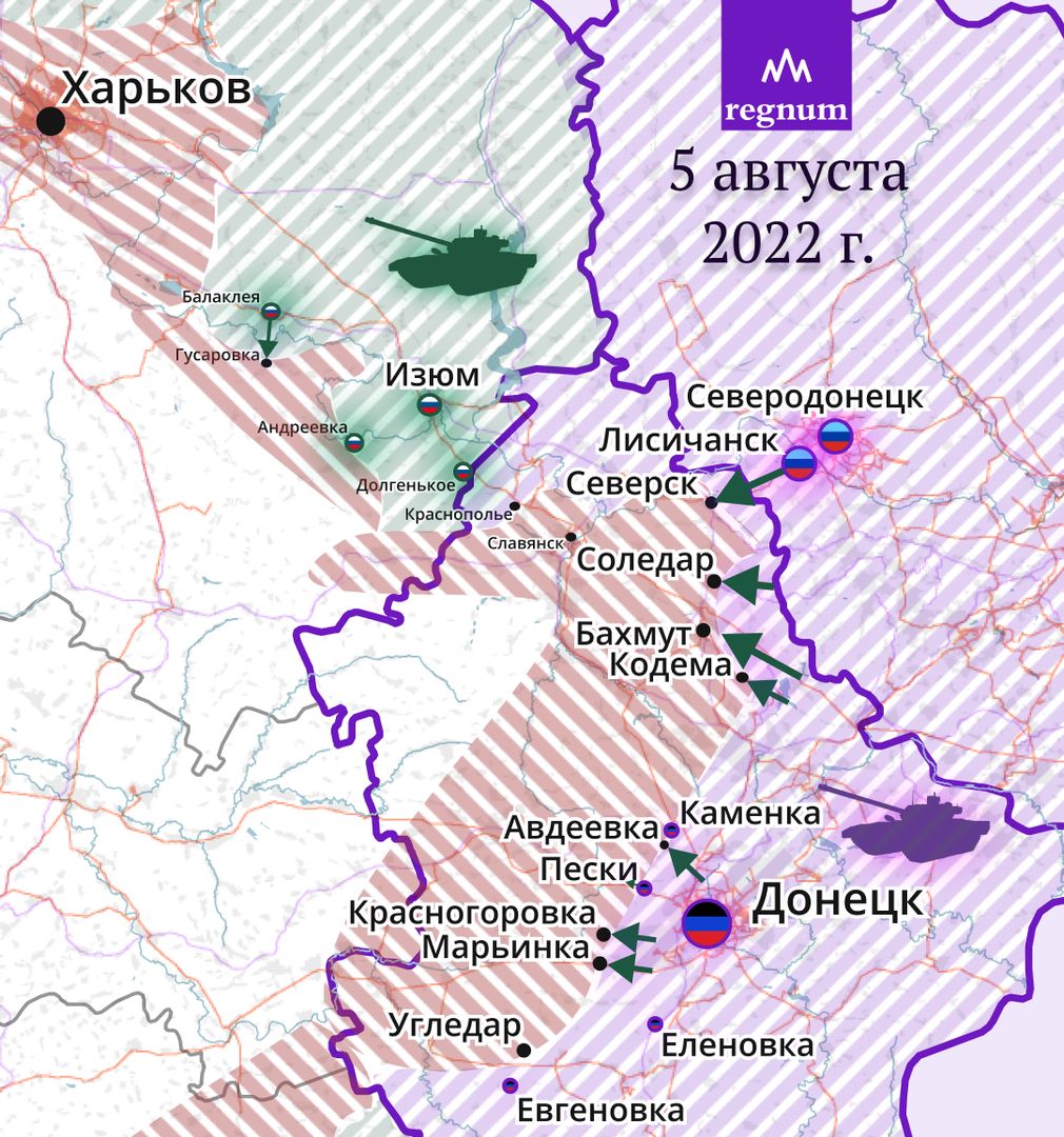 Карта соледар и бахмут