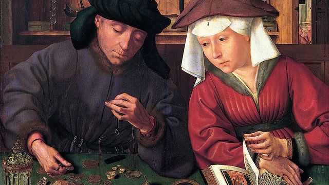 Квентин Массейс. Меняла с женой (фрагмент). 1514