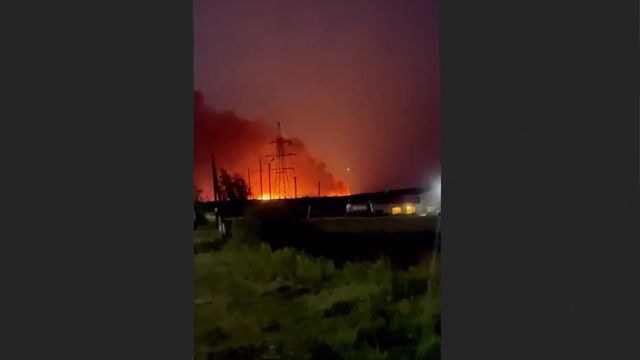Пожар на соенном складе в Тимоново