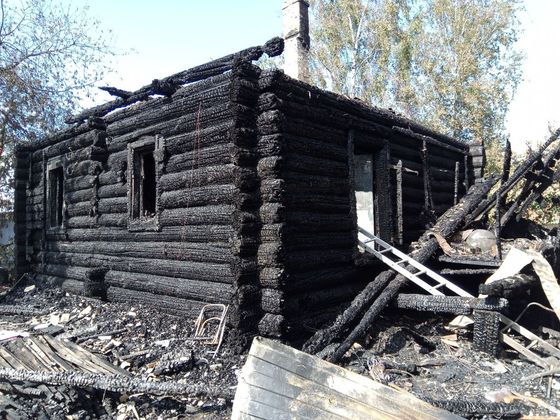 Сгоревший дом в Воробино