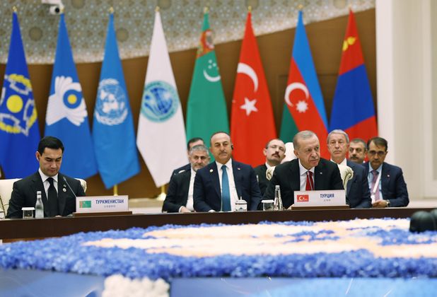 Президент Турции Реджеп Тайип Эрдоган на саммите ШОС в Самарканде