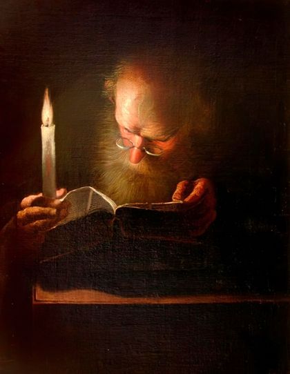 Неизвестный художник. Старик со свечой. 1740-1760