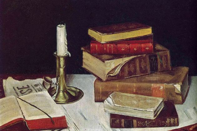 Анри Матисс. Натюрморт с книгами и свечой (фрагмент). 1890
