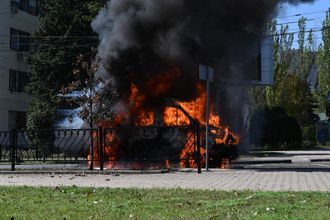 Обстрел центра Донецка