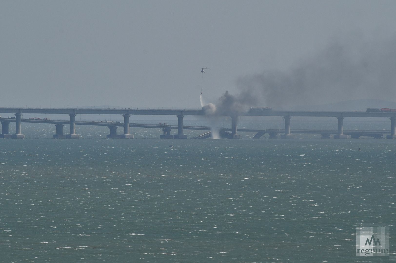 Теракт на Крымском мосту. Тушение пожара