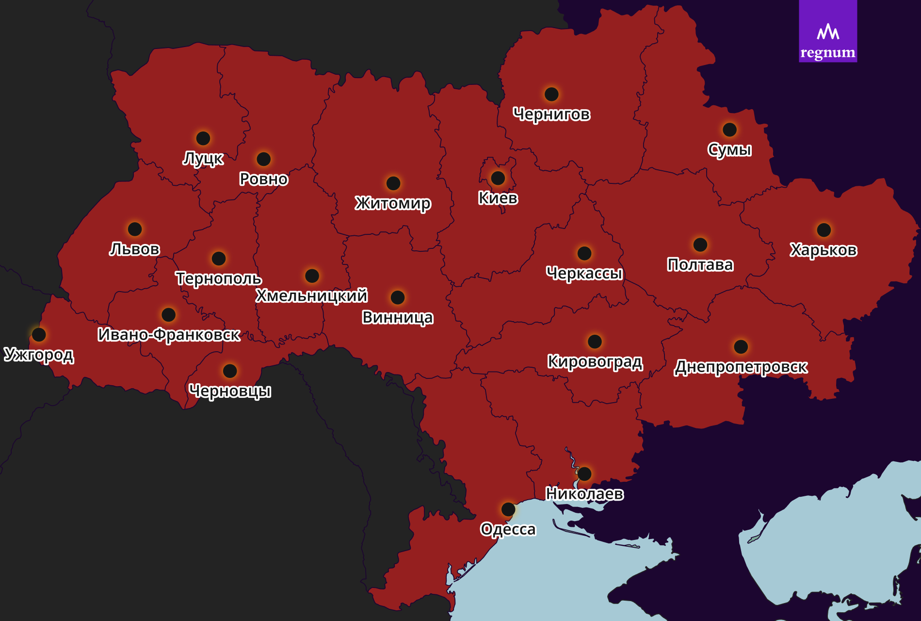 Карта повитряних тревог украины