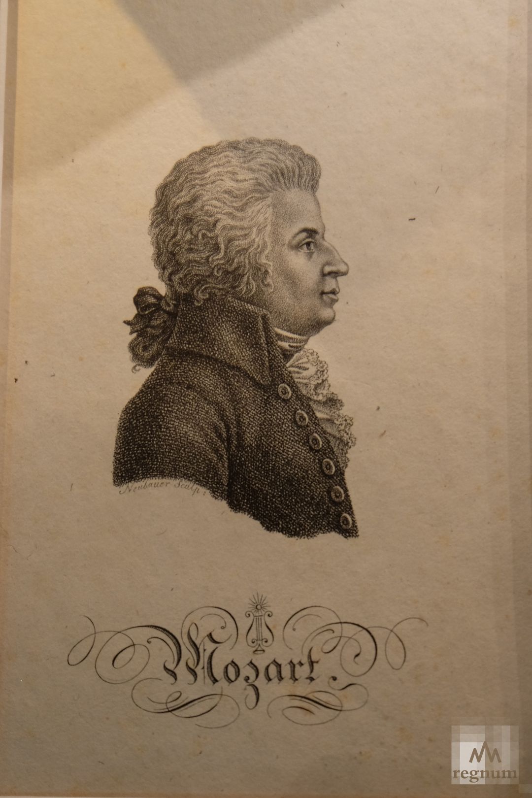 Вольфганг Амадей Моцарт. Гравюра: Германия. Конец XVIII — начало XIX века