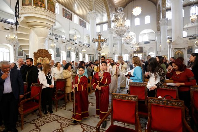 Пасхальное богослужение в соборе Святой Девы Марии в Дамаске