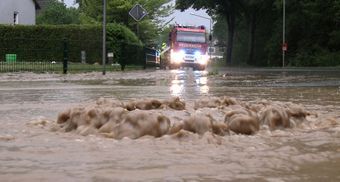 Наводнение из-за сильных проливный дождей. Северная Рейн-Вестфалия. Германия