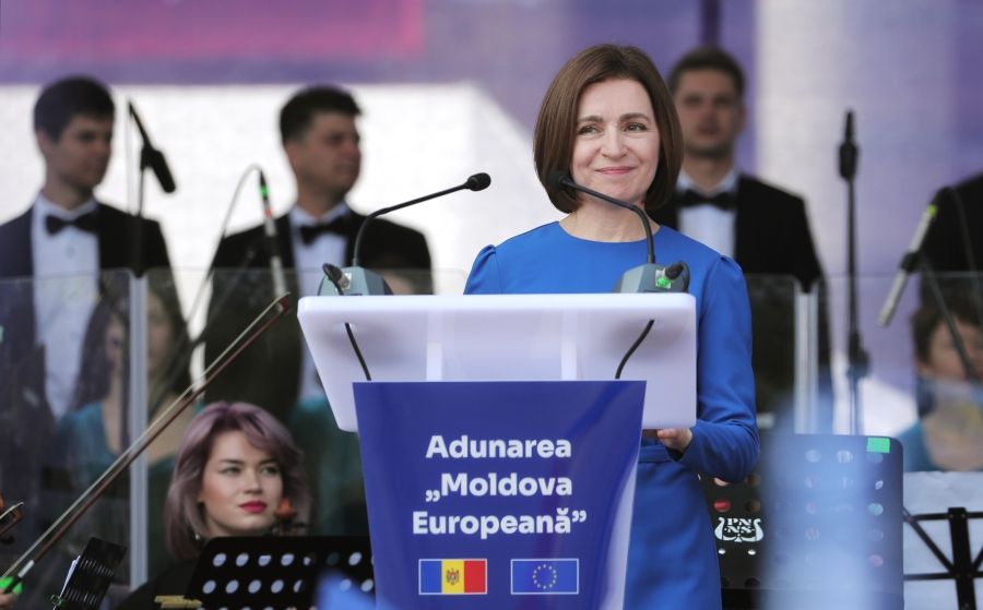 Президент Молдавии Майя Санду на митинге в поддержку евроинтеграции
